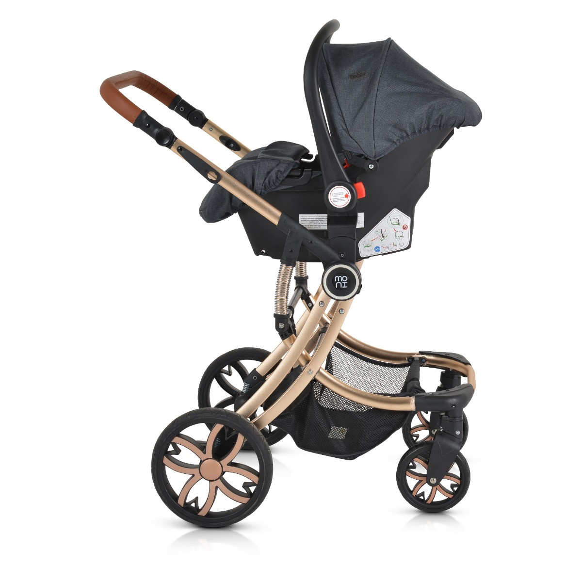 Cangaroo Midas Black 3-in-1 Combi Kinderwagen incl. Autostoel