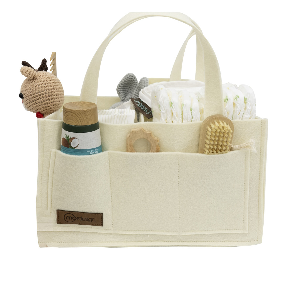Mordesign Beige Vilten Organizer/Luiertas
