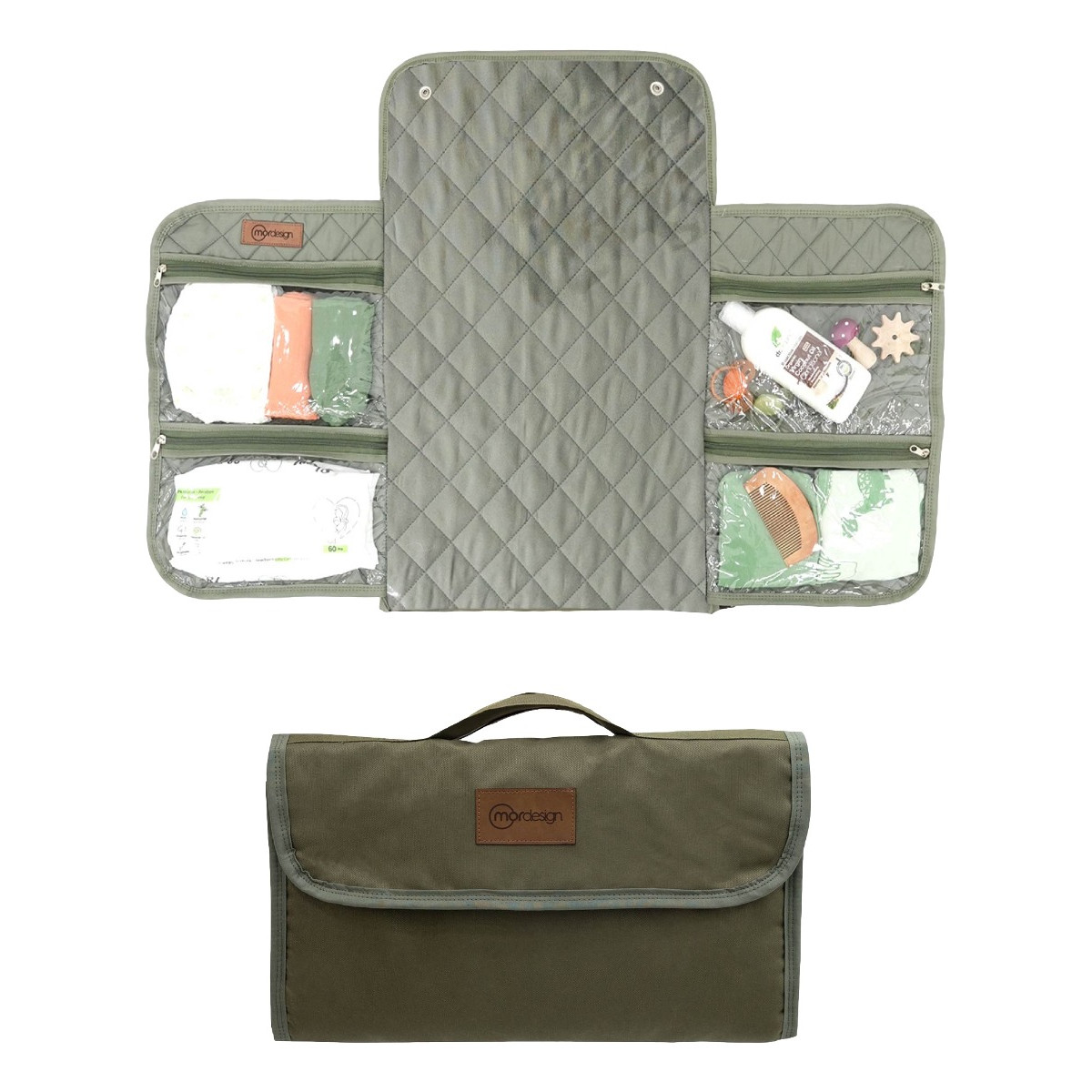 Mordesign Premium Comfy Forest Green Waterproof Luieretui / Verschoningsmatje