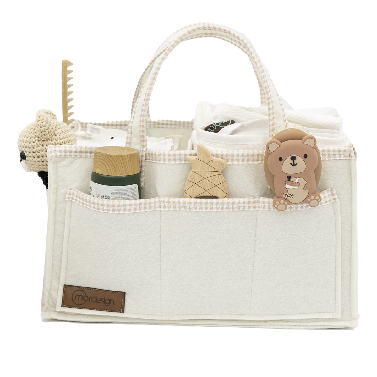 Mordesign Scotch Series Beige Vilten Organizer/Luiertas