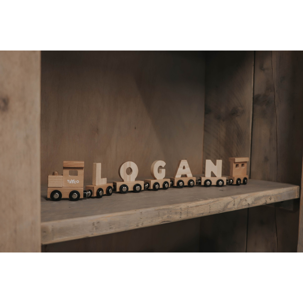 Tryco Houten Naturel Lettertrein - Letter E