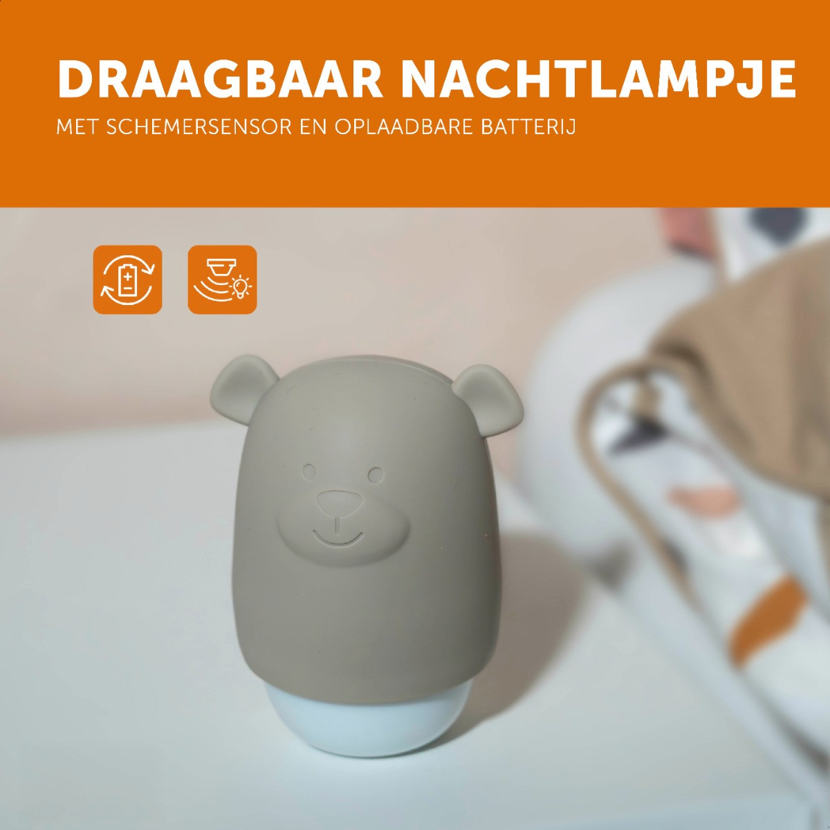 Zazu Benny de Beer Taupe Nachtlampje