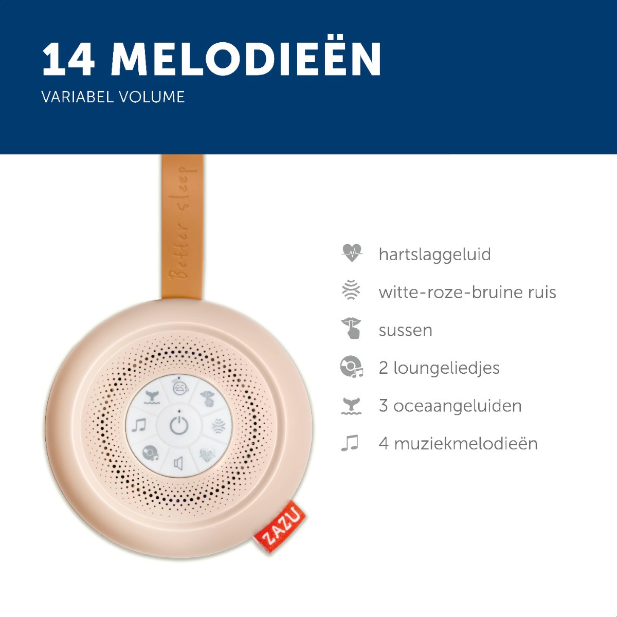 Zazu Suzy Brown Deluxe Portable Baby Soother Muziekdoosje