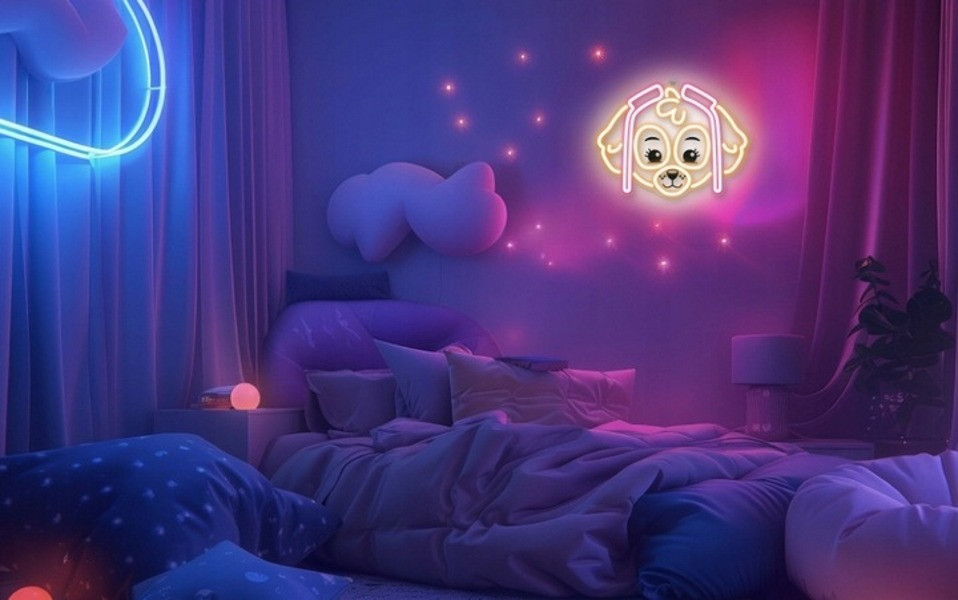 Paw Patrol Neon LED Skye Wandlamp