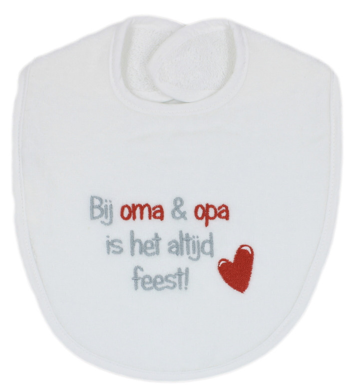 Petit Villain 'Bij Opa & Oma Is Het Altijd Feest' Wit Slab