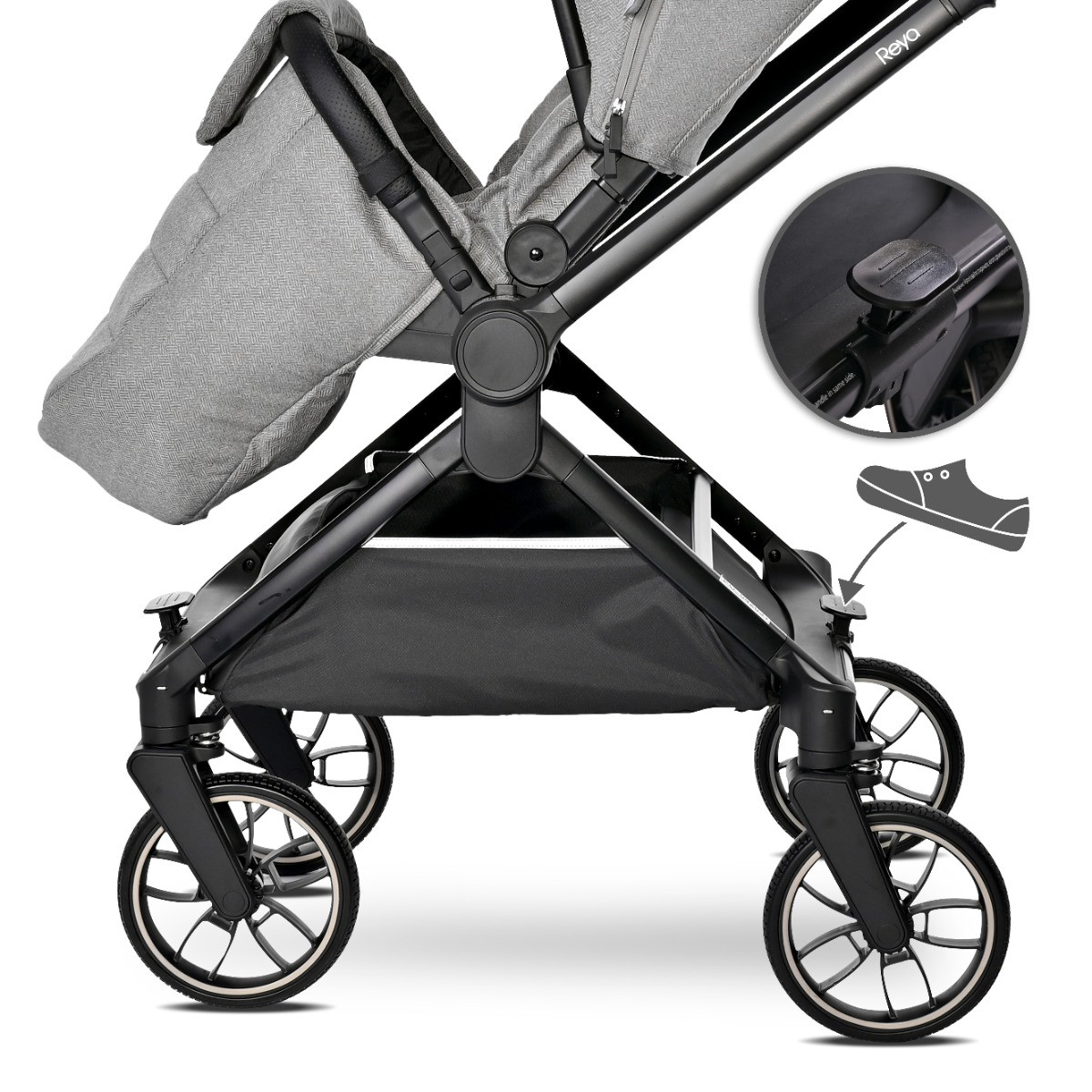Lorelli Reya Black 3-in-1 Kinderwagen incl. Autostoel
