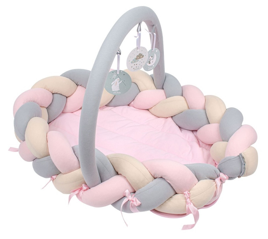 Sevibaby Roze 3-in-1 Braided Bedbumper en Babynest