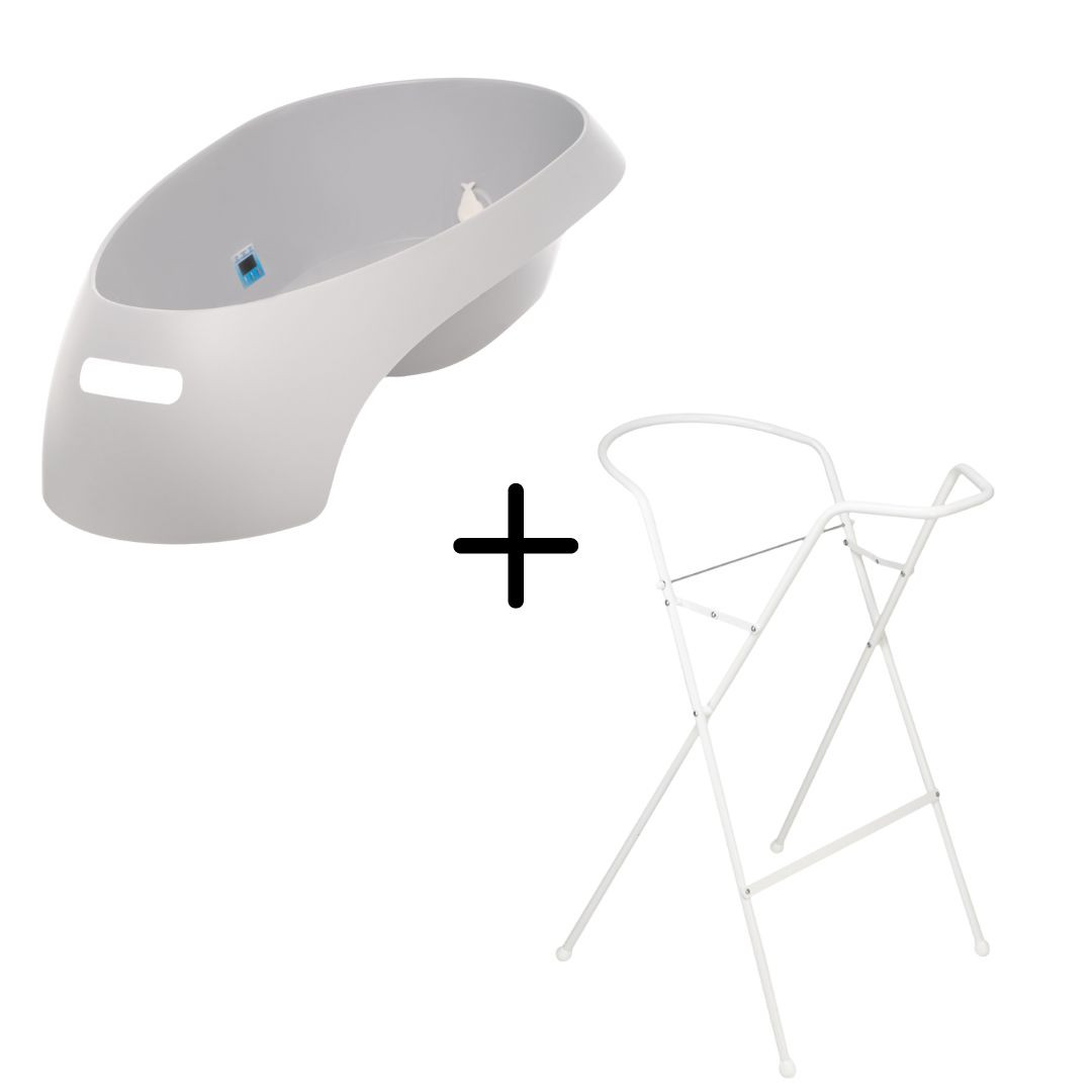 Teggi Grey Bad met Stop incl. Witte Badstandaard