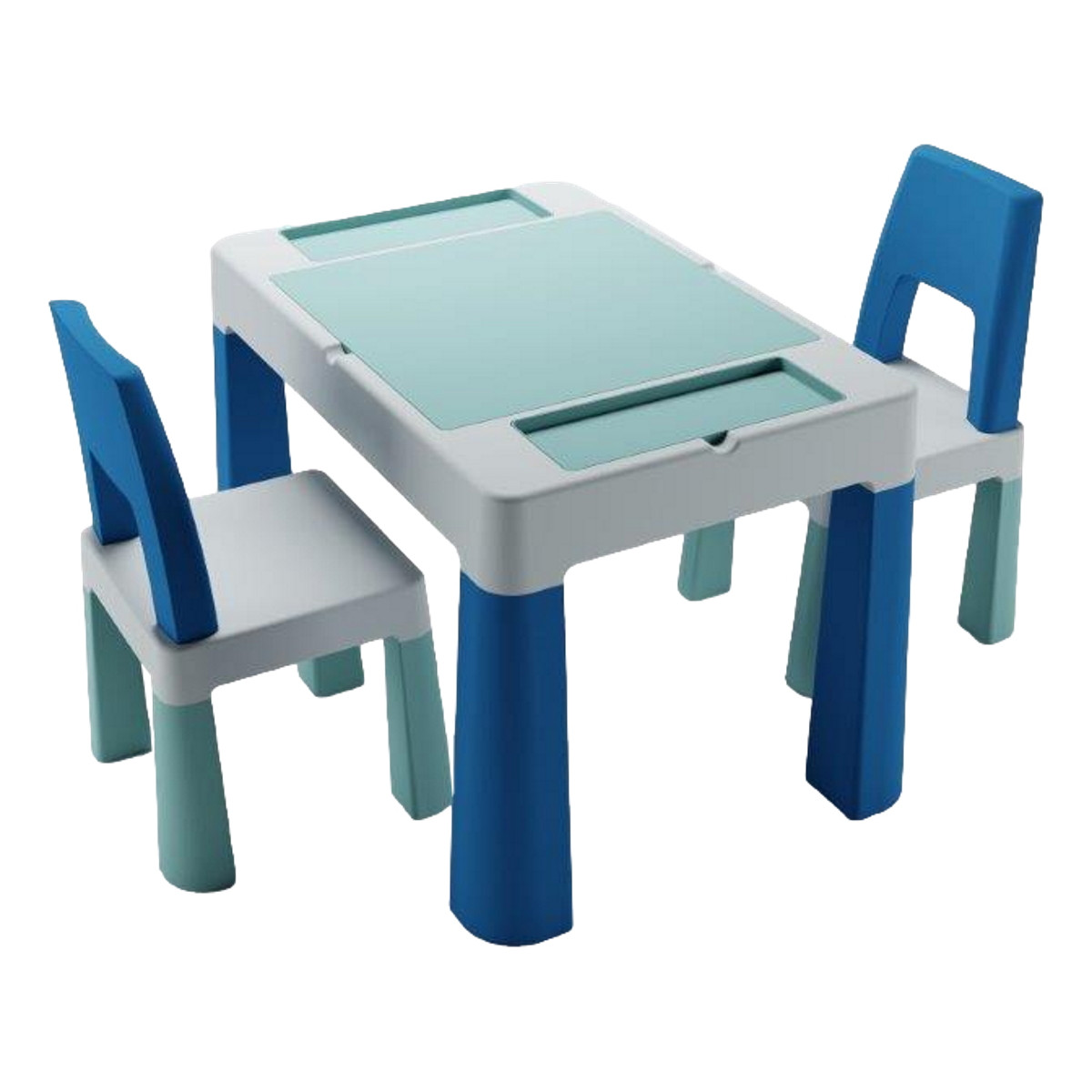 Teggi Turquoise/Navy/Grey Multifun 3-in-1 Tafel met 2 Stoeltjes
