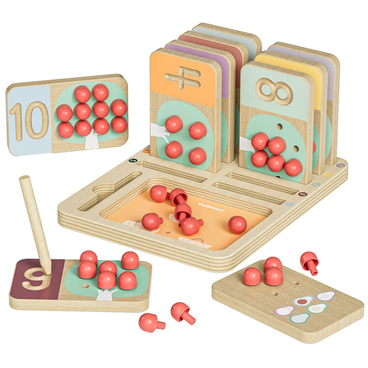 Topbright Fruit Tree Leren Tellen Houten Speelgoed