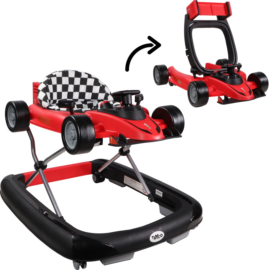Tryco F1 Racer Red 2-in-1 Loopstoel en Loopwagen