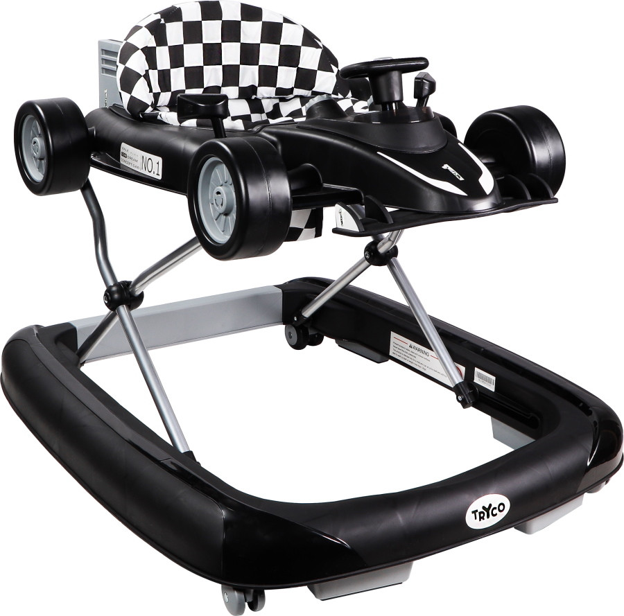 Tryco F1 Racer Black 2-in-1 Loopstoel en Loopwagen