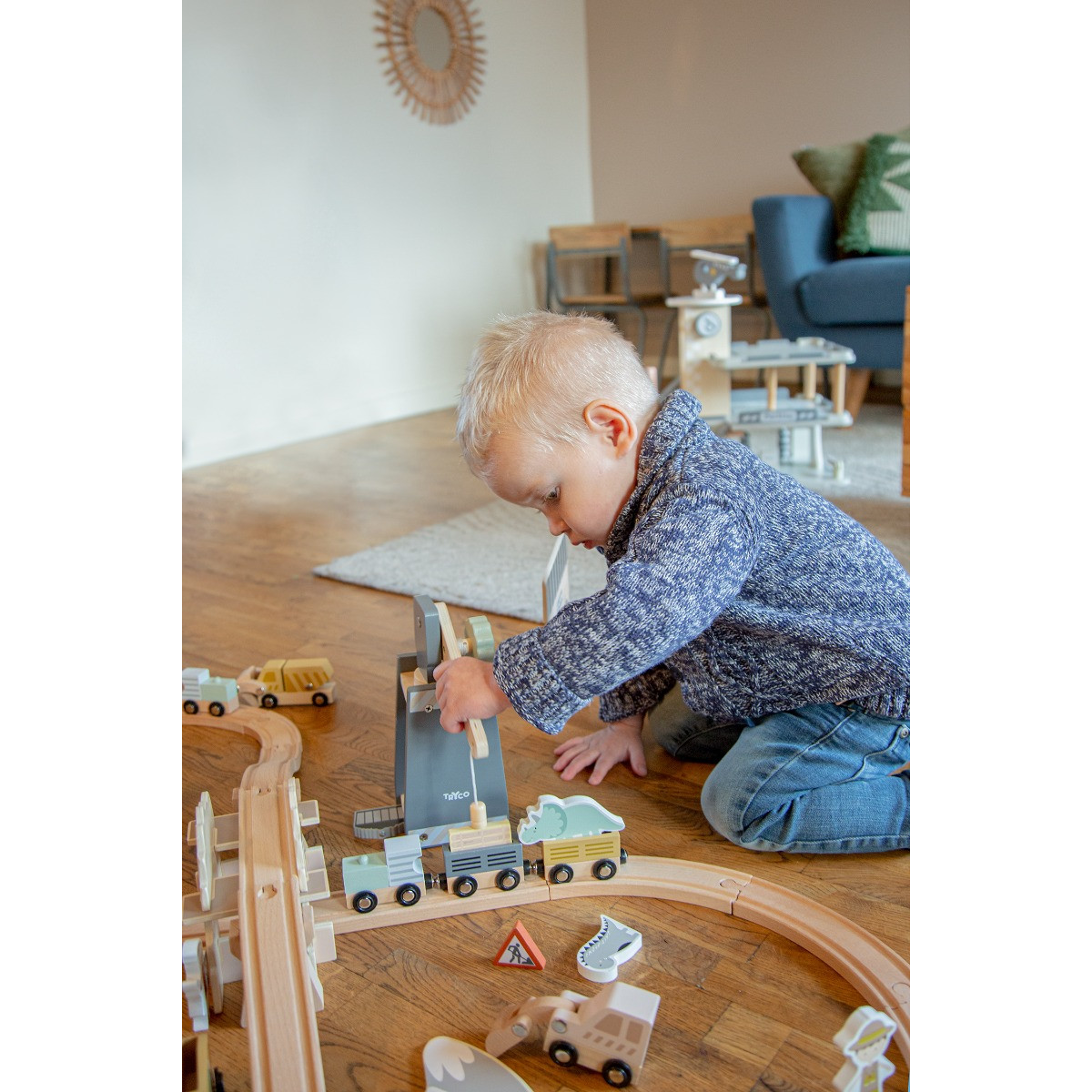 Tryco Houten Treinbaanset - Uitbreidingsset Bouwplaats