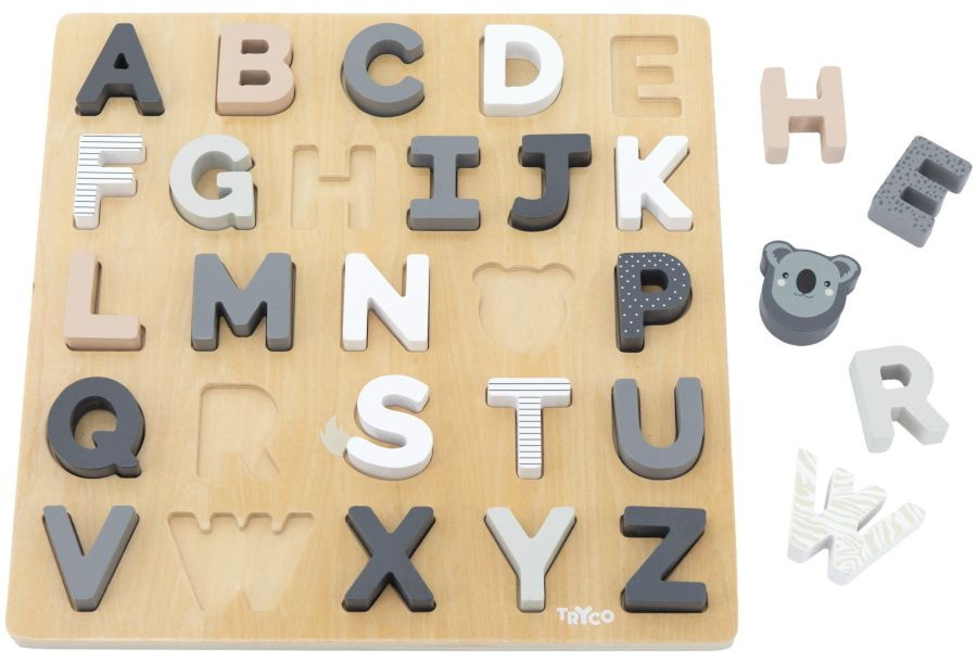 Tryco Houten Alfabet Puzzel en Krijtbord