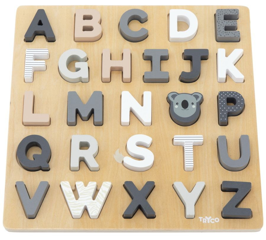 Tryco Houten Alfabet Puzzel en Krijtbord