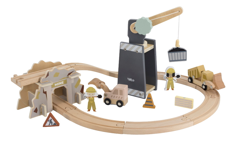 Tryco Houten Treinbaanset - Uitbreidingsset Bouwplaats