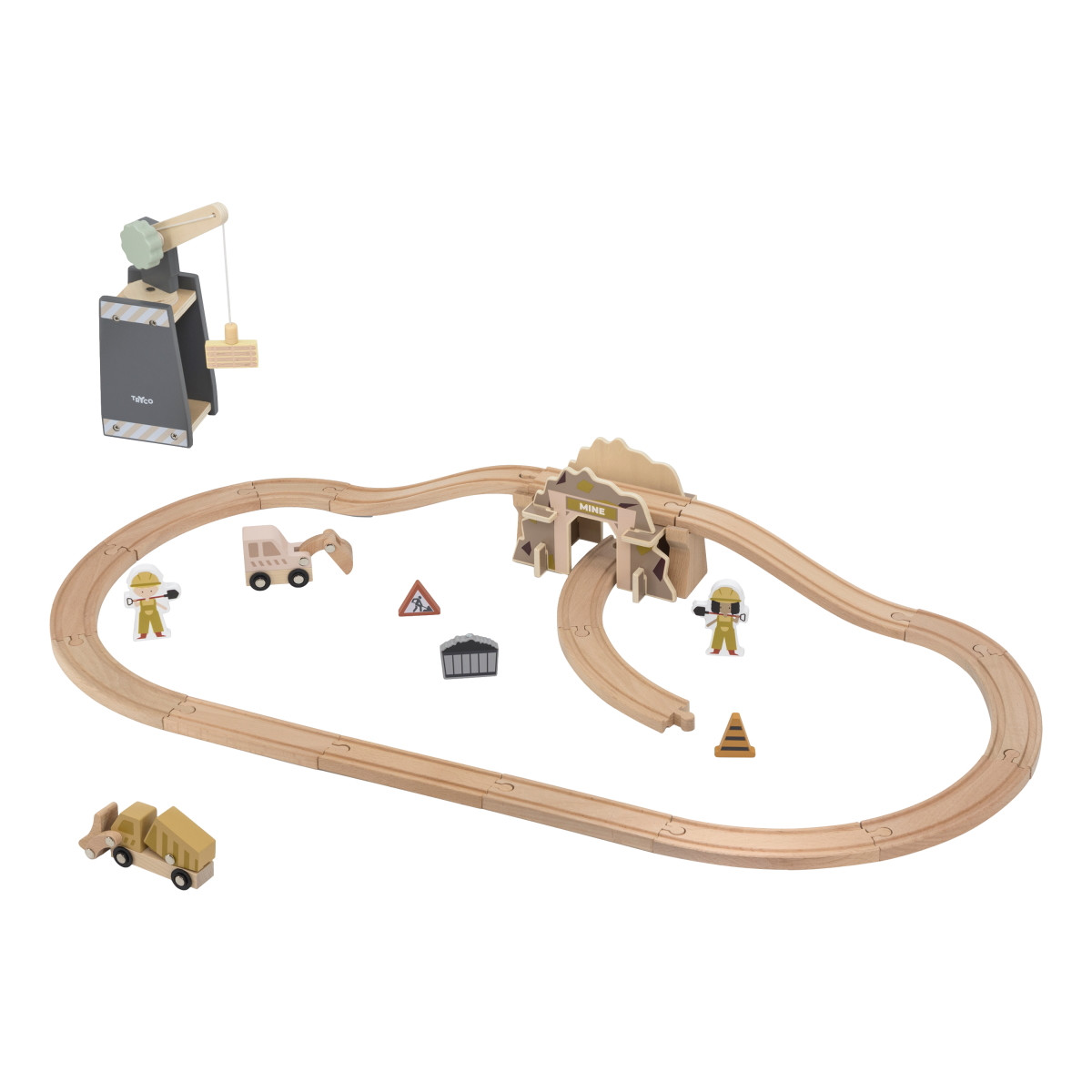 Tryco Houten Treinbaanset - Uitbreidingsset Bouwplaats