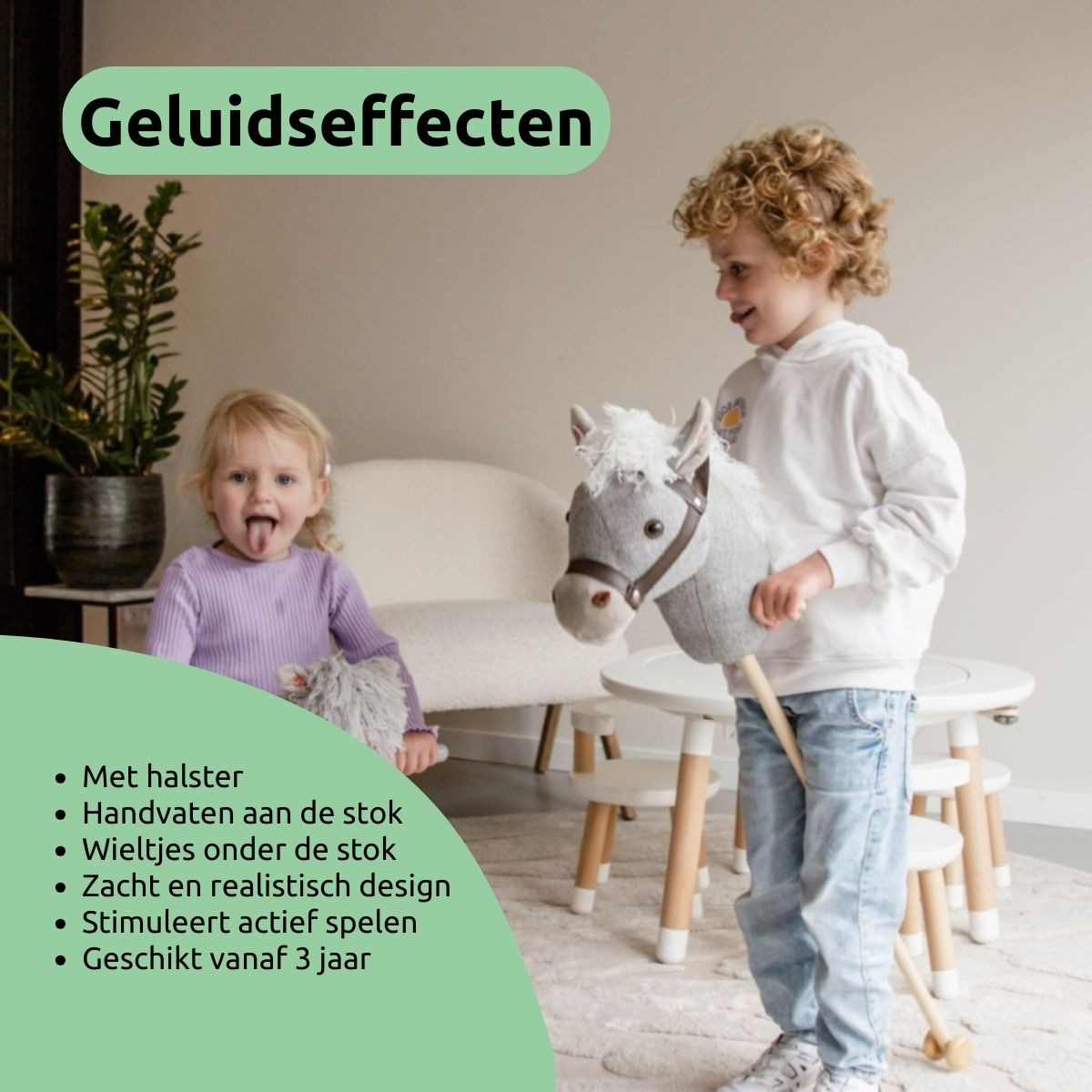 Tryco Milo Bruin Stokpaard met Geluid