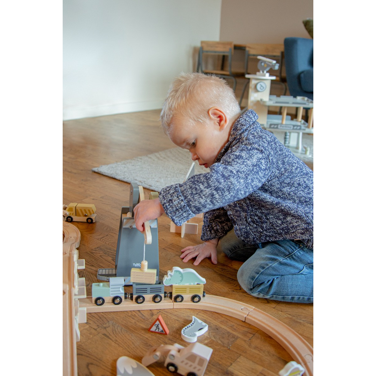 Tryco Houten Treinbaanset - Uitbreidingsset Bouwplaats