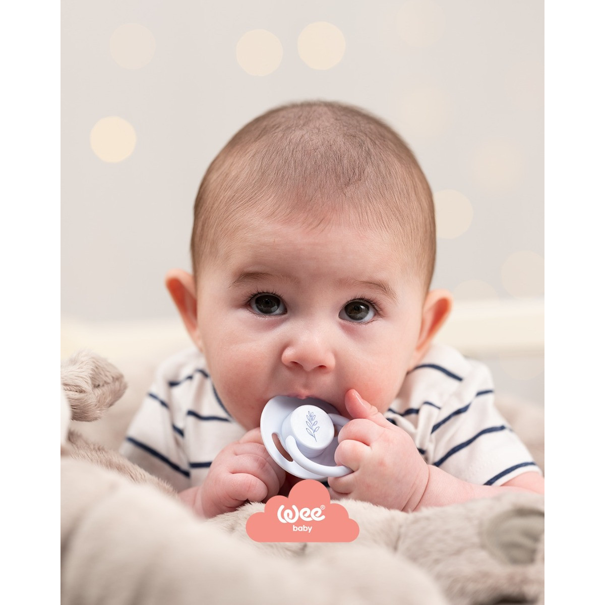 Weebaby Lichtblauw No.2 6-18 mnd Ronde Latex Fopspeen