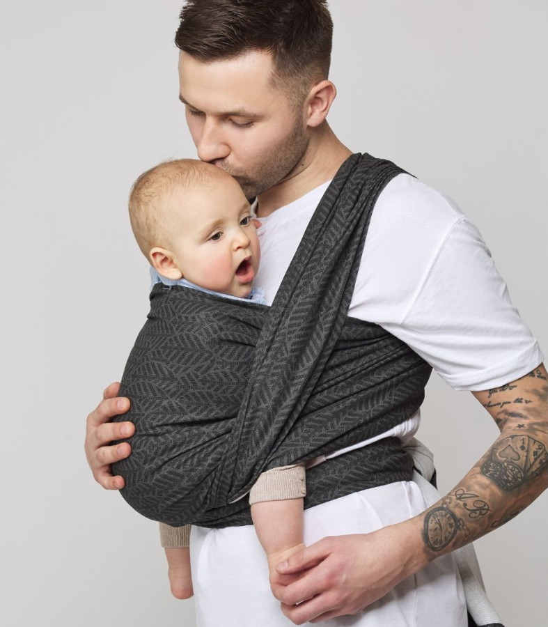 Zaffiro Be Close Beige Leaves Multifunctionele Draagdoek