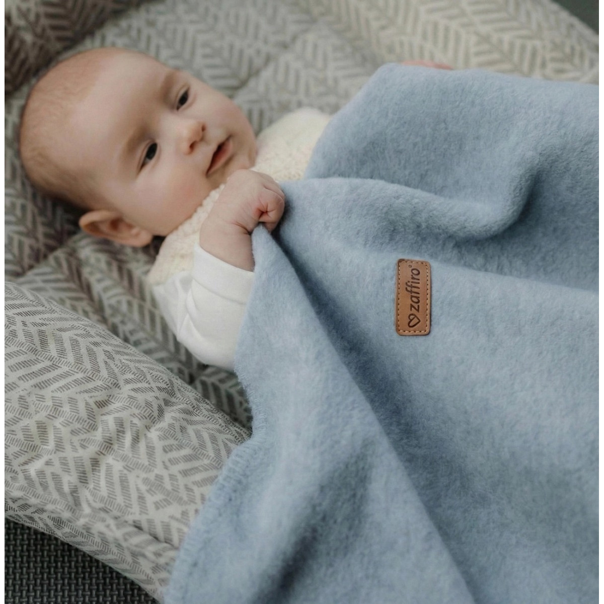 Zaffiro Blauw Cotton 75 x 100 cm Wiegdeken