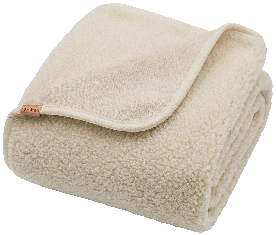 Zaffiro Nevada Beige 75 x 100 cm 100% Wollen Wiegdeken