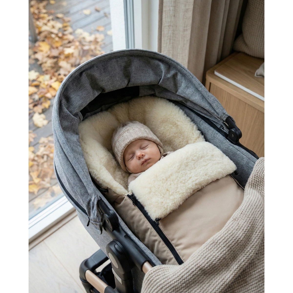 Zaffiro Wol Beige Universele Afritsbare Voetenzak