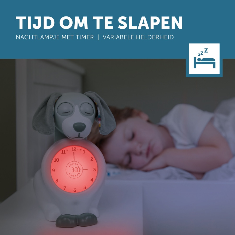 Zazu Davy the Dog Taupe Slaaptrainer en Kinderwekker