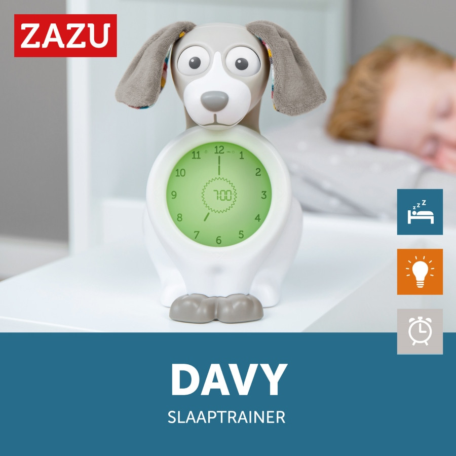 Zazu Davy the Dog Taupe Slaaptrainer en Kinderwekker