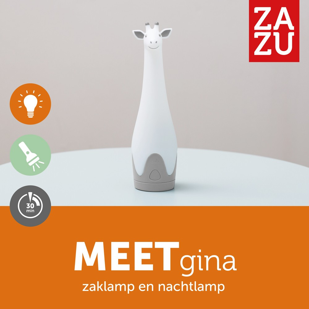 Zazu Gina Giraffe Grijs Zaklamp en Nachtlampje ZA-GINA-01