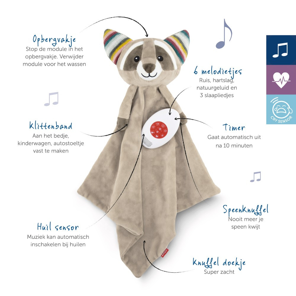 Zazu Robin de Wasbeer Heartbeat Knuffeldoekje