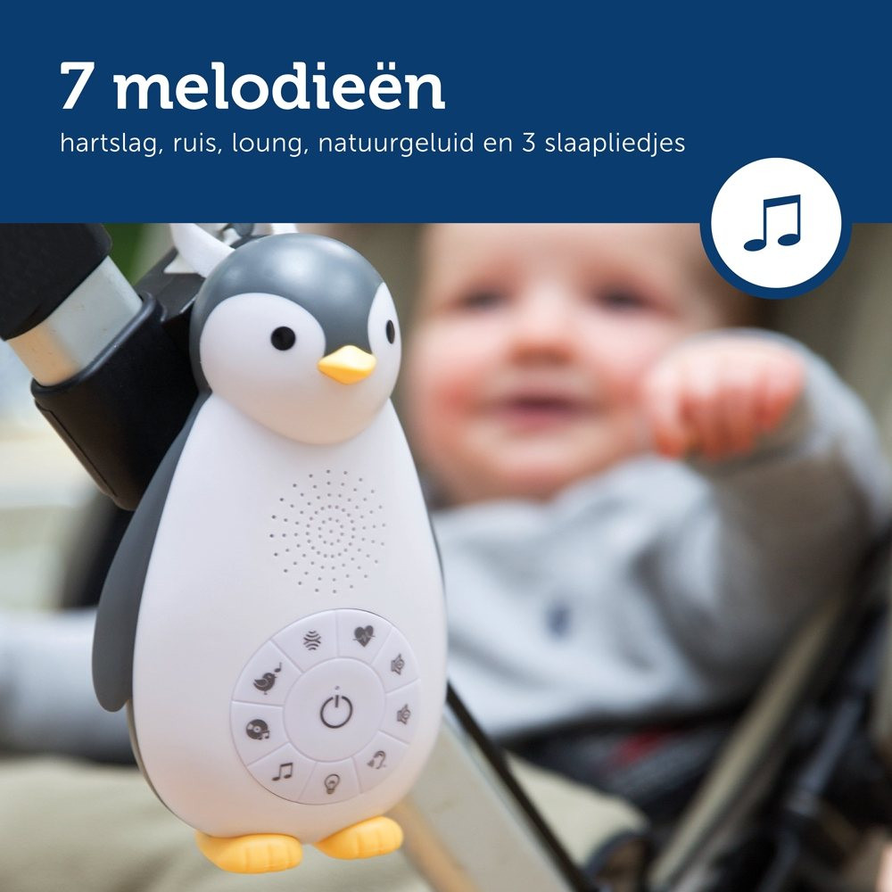 Zazu Zoe de Pinguin Grijs 3 in 1 Muziekdoosje