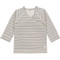 Lassig GOTS Striped Grey/Anthracite Maat 50/56 Lange Mouw Overslag Shirtje 1531011259-56