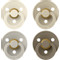 Bibs Ivory/Sand/Vanilla/Dark Oak 6-18 mnd 4 stuks Fopspeen 120460
