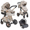Cangaroo Alma Beige 3-in-1 Combi Kinderwagen incl. i-Size Autostoel