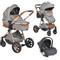 Cangaroo Alma Dark Grey 3-in-1 Combi Kinderwagen incl. i-Size Autostoel
