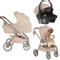 Cangaroo Unique Macadamia Beige 3-in-1 Kinderwagen incl. i-Size Autostoel