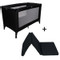 Ding Basic Black Complete Logeerset Campingbedje + Opvouwbaar Matras in Tas