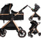 Ding Liam Black/Rose 3-in-1 Combi Kinderwagen Incl. Autostoel DI-381712