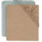 Jollein Jersey Sea Green / Biscuit 40/50 x 80/90 cm 2 Stuks Wieg Hoeslaken 2511-501-68079