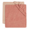 Jollein Pale Pink/Rosewood 50 x 70 cm Badstof Aankleedkussenhoes 2 Stuks 2550-503-00158
