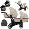 Kunert Brav Cream Tandem Duowagen Incl. 2 Autostoelen BD-06