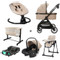 Set MamaLoes Bodi Nougat/Beige: Kinderwagen, Autostoel, Base, Wieg, Schommel & Stoel