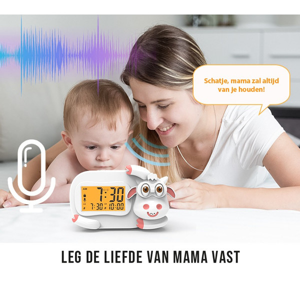 Eco Toys Koe Wit Digitale Kinderwekker Slaaptrainer