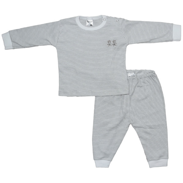 werknemer voetstappen Slepen Beeren Bodywear Streep Grijs Maat 62/68 Baby Pyjama 24001