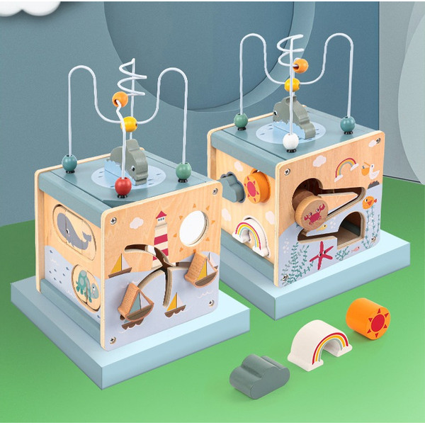 Eco Toys Oceaan Houten Activiteitenkubus