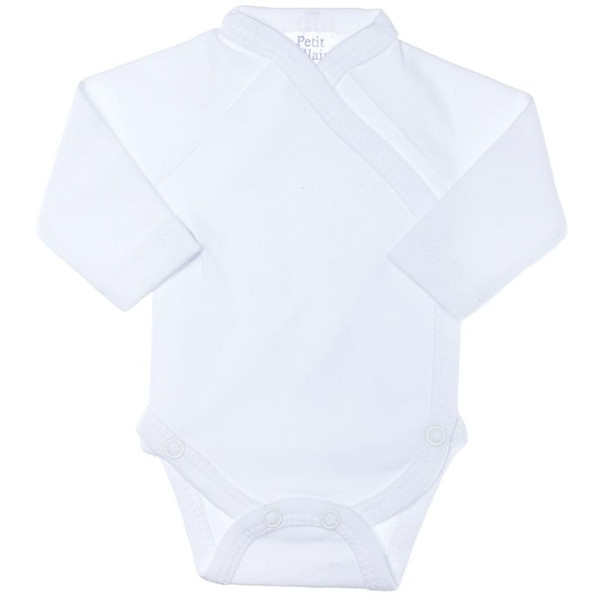Petit Villain Prematuur Maat 48 Wit Lange Mouwen Romper
