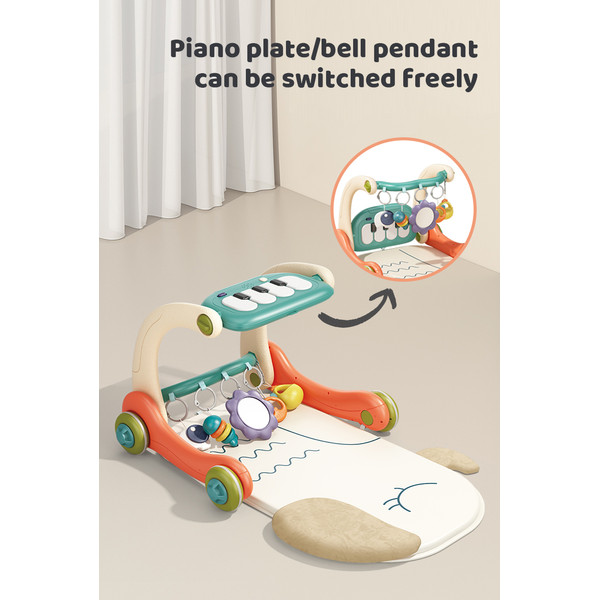 Eco Toys Oranje 3-in-1 Speelkleed en Loopwagen HC623152