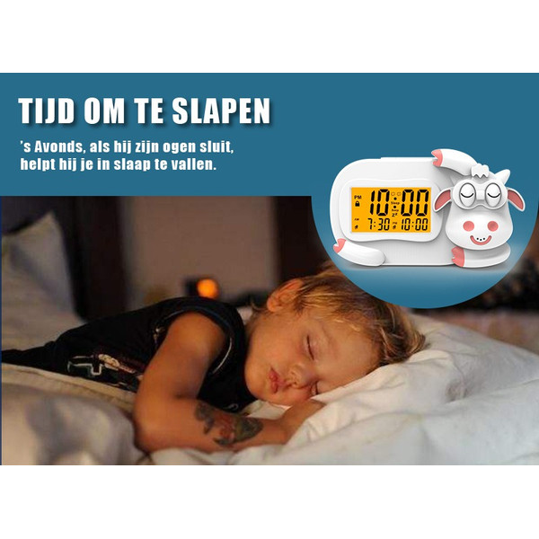 Eco Toys Koe Wit Digitale Kinderwekker Slaaptrainer
